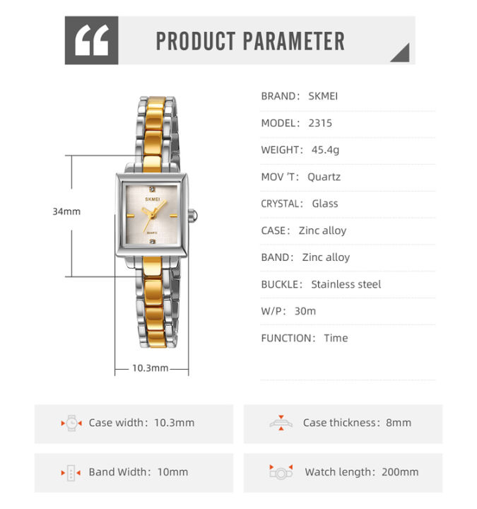 SKMEI%202315%20Women%E2%80%99s%20Luxury%20Stainless%20Steel%20Square%20Dial%20Waterproof%20Quartz%20Watch%20%E2%80%93%20Japan%20Movement%20-%20Silver%20Gold%20-%20Image%204