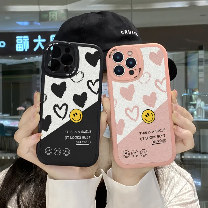 Hontinga%20for%20Samsung%20Galaxy%20A13%204G%20Back%20Cover%20PU%20Leather%20Cartoon%20Heart%20Smile%20Case%20Soft%20Silicone%20Edge%20Phone%20Cases%20-%20Image%204
