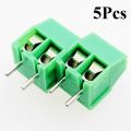 5Pcs- 2Pin GREEN Color KF301-2P 2 Pin Leads PCB Mount Straight Screws Terminal Block Connector 5.08mm Pitch Socket For Cables Connectors - 270317577.