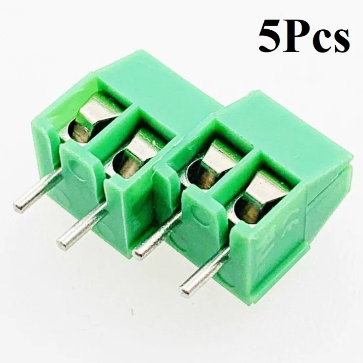 5Pcs-%202Pin%20GREEN%20Color%20KF301-2P%202%20Pin%20Leads%20PCB%20Mount%20Straight%20Screws%20Terminal%20Block%20Connector%205.08mm%20Pitch%20Socket%20For%20Cables%20Connectors%20-%20270317577%20-%20Image%202