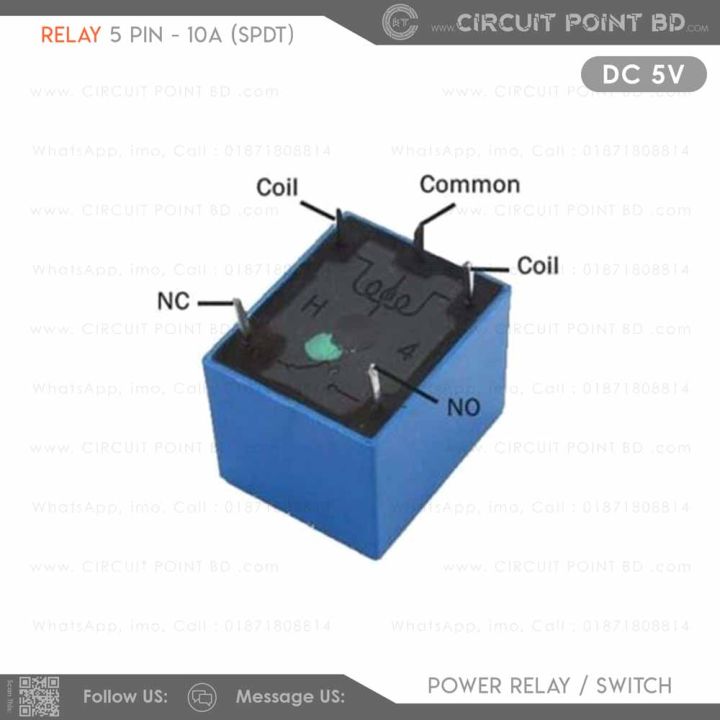5%20Pcs%20Relay%205V%20DC%205pin%20SPDT%20Power%20Relay%20Module%20for%2010A%20150/250VAC%20or%2010A%2028/30VDC%20-%20Image%202