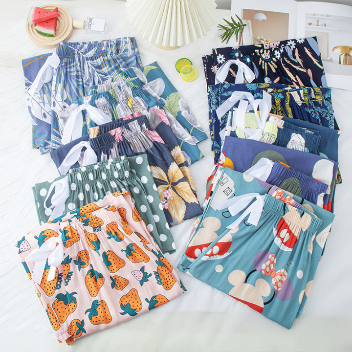 New%20Korean%20Pants%20Women%20Summer%20Ankle-Length%20Pants%20Trousers%20Home%20Clothes%20Loose%20Wide%20Leg%20Pants%20Girls%20Casual%20Flower%20Print%20Sweatpants%20-%20Image%205