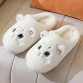 Cute Cat Slippers Fluffy Furry Women Home Platform Slippers Men Winter Plush Slides Indoor Fuzzy Slippers Lovely Cotton Shoes.