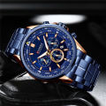 CURREN 8399 Men's Luxury Watches Fashion Sporty Wristwatches Male Chronograph Quartz Stainless Steel Clock with Luminous Hands.
