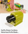 Sharp Motorized Knife Sharpener â Electric Blade Sharpener for Knives, Scissors & Chef Tools | Sharp Kitchen Tool with Motor, Battery, Safety Guard & Transparent Tray |.