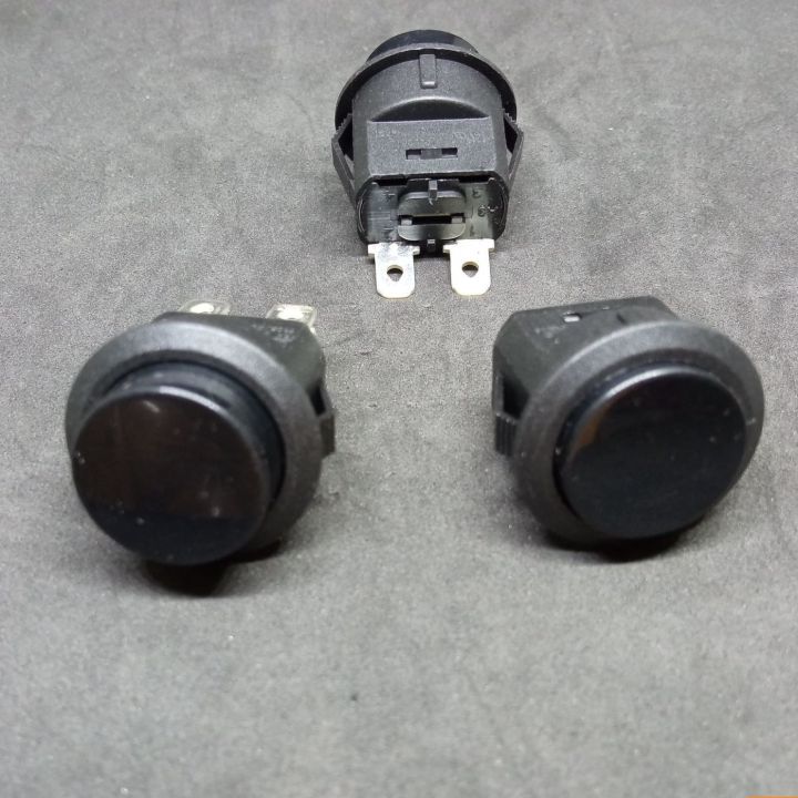 2Pcs-%20Self-Lock%20Round%20BLACK%C2%A0%20Color%202%20Pin%20AC%20250V%2016A%20On%20Off%202%20Terminal%20Push%20Button%20SPST%20Self%20Locking%20Push%20Button%20Switches%20For%20Car%20Bus%20Truck%20Auto%20Bike%20Start%20Button%20Switch%20-%20Image%202