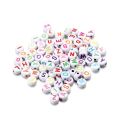 100Pcs Mixed Letter Acrylic Beads Flat Round Alphabet Charms Beads For Bracelet Necklace Jewelry Making. 