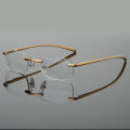 Man Rimless Reading Glasses Women Blue Light Blocking Read Glasses HD Lenses Presbyopic Eyewear Half Frame Presbyopia Eyeglasses.
