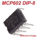 MCP602 IC MCP602 OPAMP MCP602-I/P MCP602 Dual Operational Amplifier Op-Amp DIP-8 8 Pin Leads. 