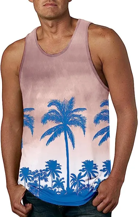 Fredney%20Mens%20Summer%20Fashion%20Casual%20Beach%20Seaside%20Digital%203D%20Printed%20Round%20Neck%20Sleeveless%20T%20Shirt%20Vest%20Cotton%20Blend%20Long%20-%20Image%202