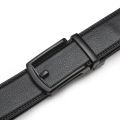 Auto-lock Buckle Belt Stylish Men's Faux Leather Belt with Automatic Buckle Scratch-resistant Track Belt Fashionable for Men.
