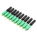 Practical product 10pcs Ftth Embedded Quick Connector SC/APC Green Plastic Fiber Optic Connector. 