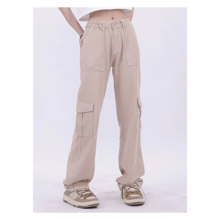 Summer%20American%20Retro%20High-Looking%20Slimming%20Washed%20Denim%20All-Match%20Loose%20Straight%20Cargo%20Pants%20Unisex%20Style%20Universal%20-%20Image%203