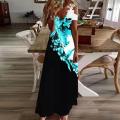 Formal Dress Floral Print Lace Summer Loose-fitting A-Line Maxi Dress for Banquet.