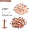 200 Sets Copper Rivets and Burrs Washers Leather Copper Rivet Fastener for Wallets Collars Leather DIY Craft Supplies. 