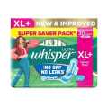 Whisper Ultra  XL+  Plus For Heavy Flow 30 Pads. 