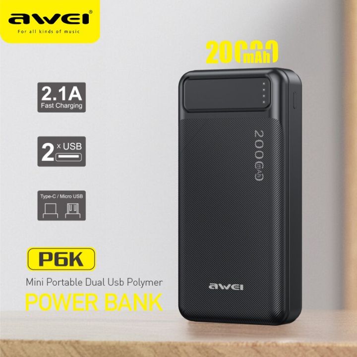 Awei%20P6K%2020000mAh%20Dual%20USB%20Port%20Fast%20Charging%20Power%20Bank%20techexbd%20-%20Image%202
