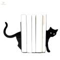 Decorative Bookends Black Cat Sculpture Book Stand for Shelves Desk Office. 