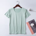 Women Casual Short Sleeve T-shirts Round Neck Breathable Ice Silk Loose T-Shirts Tees. 