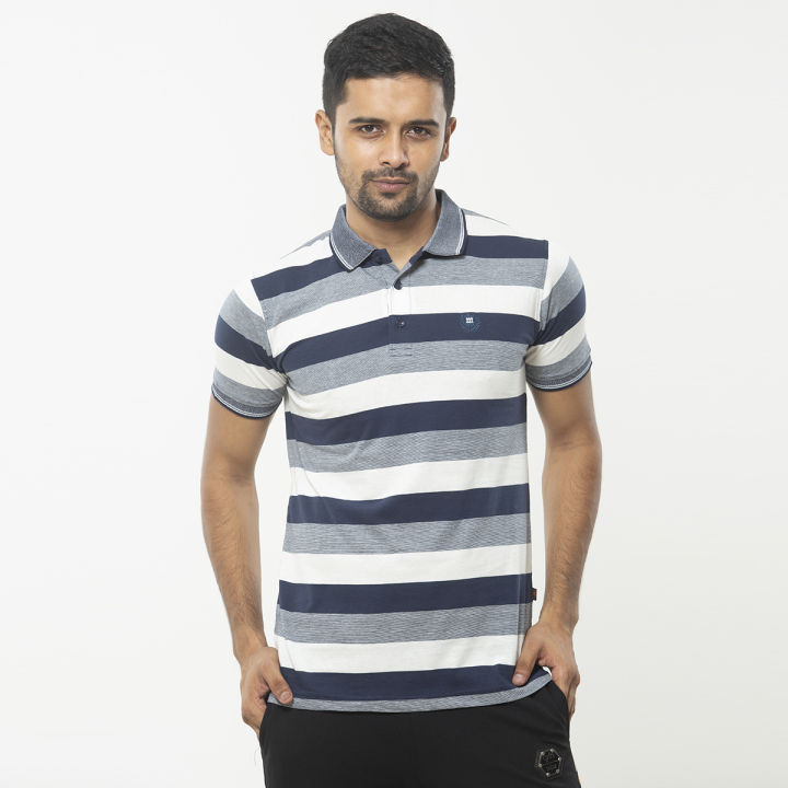 Mens Casual Half Sleeve Check Polo Shirt For Man