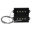 1 Set Pb P Bass Pickup Humbucker Pickup for 4 String P Bass Guitar Part & 1 Set Pro Electric Bass Open Type Noiseless Bridge Pickup for 4 String Jazz Bass Jb Style,Black 95X18.3Mm.