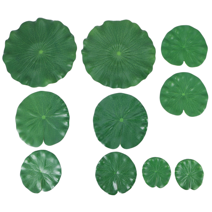10 Pieces 5 Kinds Artificial Floating Foam Lotus Leaves Lily Pond