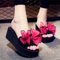 Wedges Platform Flip Flops for Woman Bohemian Style Summer Slipper with Bow Large Size Women's Summer Footwear Chaussure Femm. 