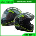 STM Stylish Full Face Motorcycle Helmet with Retro Graphic Design - L Size. 
