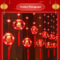 GC Red Lantern LED Lights With 8 Modes Chinese Characters Garland Curtain Lunar New Year Decoration Spring Festival Decoration. 