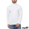 Full Sleeve High Neck Winter T-shirt for Men - White. 