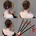 Retro Chinese Knot Tassels Hair Stick for Women Hairpin Antique Hair Clips Classical Headdress Girls New Year Hair Accessories. 