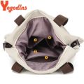 Yogodlns Women Corduroy Canvas Tote Ladies Casual Shoulder Bag Foldable Reusable Shopping Bags Beach Bag Female Cotton Cloth Bag.