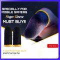 PUBG Finger Sleeves - 2 Pairs 4 Pcs in Black Sweat Proof Gaming Finger Gloves Touch Screen Gaming Finger Muja for Mobile Gaming.