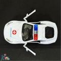 Alloy Die cast Metal 1:32 Scale Rescue Police Toy Car & Ambulance Car Mini Latest Pull & Back Car With Auto Music Gift For Children. 