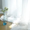 Window White Sheer Curtains 108 Inches Long 2 Panels Sheer White Curtains Clear Curtains Basic Rod Pocket Panel.