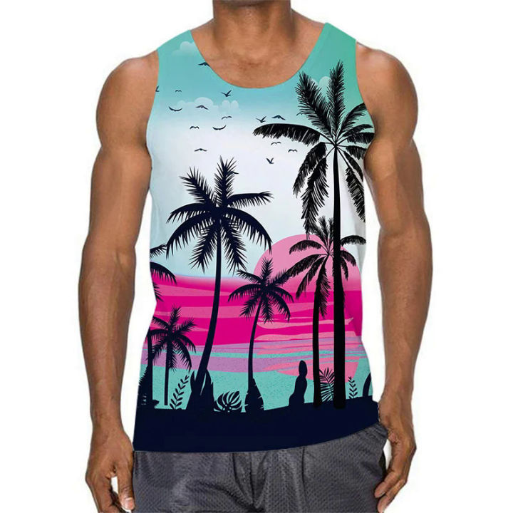 3D Blossom Flower Graphic Tank Top Gym Clothing Men Summer Streetwear Basketball Vest Quick Drying Sleeveless T-Shirt y2k Tops