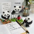 Compatible with National Treasure Giant Panda Flower Flowering and Fruiting Lai Meng Lan Doll Puzzle Assembled Building Blocks Gift Toys Wholesale.