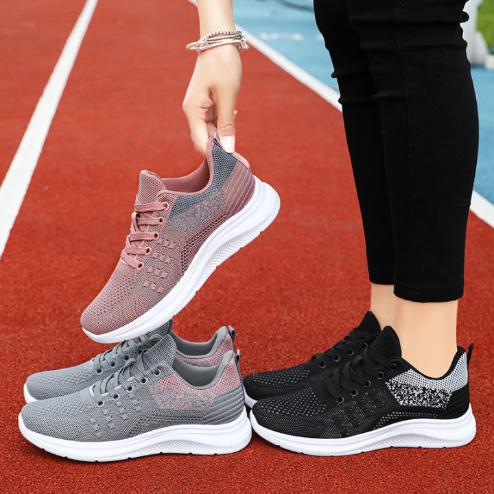 Sneakers%20Women's%202024%20Spring%20New%20Single%20Shoes%20Flying%20Weaving%20Running%20Shoes%20Lightweight%20and%20Breathable%20Women's%20Shoes%20Wholesale%20Casual%20Shoes%20Girls%20-%20Image%203
