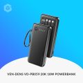 Ven-Dens VD-PB058 10000mAh Power Bank – Built-in Charging Cable | High-Quality Battery. 