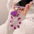 Crystal Love Heart Lanyard for IPhone Anti-Lost Bracelet for Samsung Mobile Phone Case Wrist Strap Car Keychain Cute Phone Charm. 