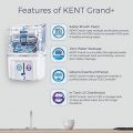 KENT Grand Plus New 9 LTR Mineral RO+UV+UF+TDS Control + UV in Tank Water purifier, White.