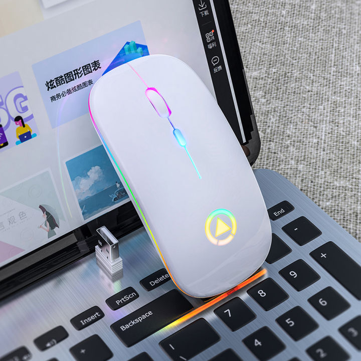 Computer%20Accessories%20Office%20A2-R8%20Rechargeable%20Silent%20Rgb%2025Mm%20Ultra%20Slim%20Wireless%20Mouse%20With%20Usb%20Nano%20Receiver%20-%20Image%203