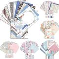 24 Pcs Scrapbook Handbook Card Making Material Decoration Paper Background Single-sided Pattern DIY Photo Album Craft Supplies.