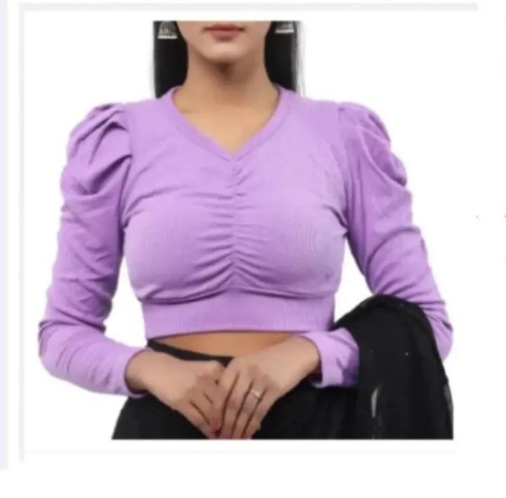 Crop%20top%20full%20sleeve%20fashionable%20blouse%20for%20women's.%20-%20Image%205