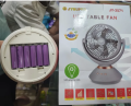 Jy Super JY-2571 Professional 6 Battery Rechargeable Portable Table Fan (7200mAh). 