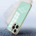 For iPhone 14 15 Pro Max Plus Soft Case Lens Protector Square Frame Shiny Bling Back Cover.