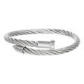 European and American hip-hop style wire rope open bracelet cross-border hot selling nail head titanium steel adjustable bracelet bracelet for men. 