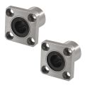 2X Bushings Square Flanged Long Linear Bearing 12mm x 21mm x 30mm. 