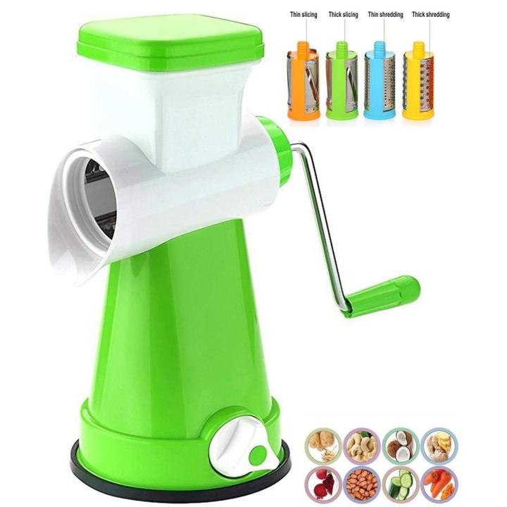 Famous Rotary Grater & Slicer Cutter, Vegetable Choppers for Kitchen (Dry Fruit Slicer, Cheese Grater, Chip Slicer, Vegetable Chopper)