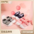 Baby toddler shoes for girls floral bow princess shoes Velcro soft sole breathable indoor shoes for kids canvas shoes. 